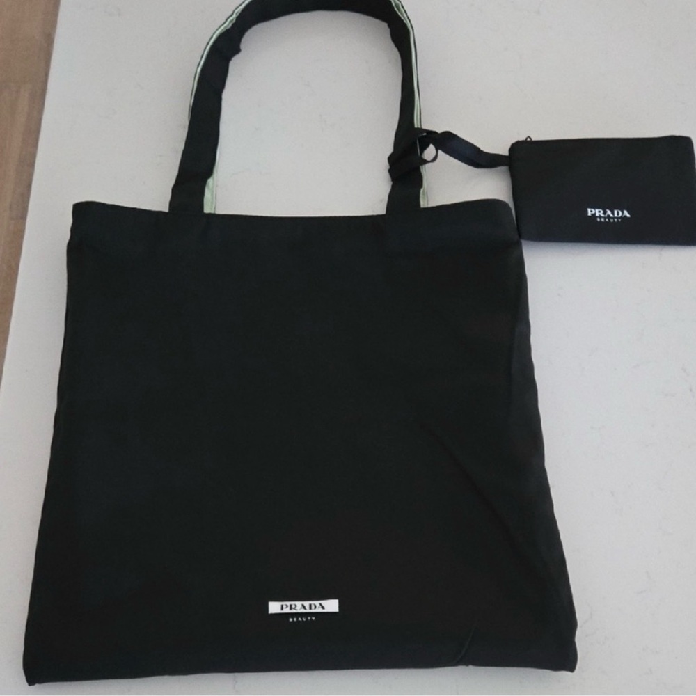 Prada Beauty Reversible Fabric Tote With Pouch NWT - Picture 2 of 7